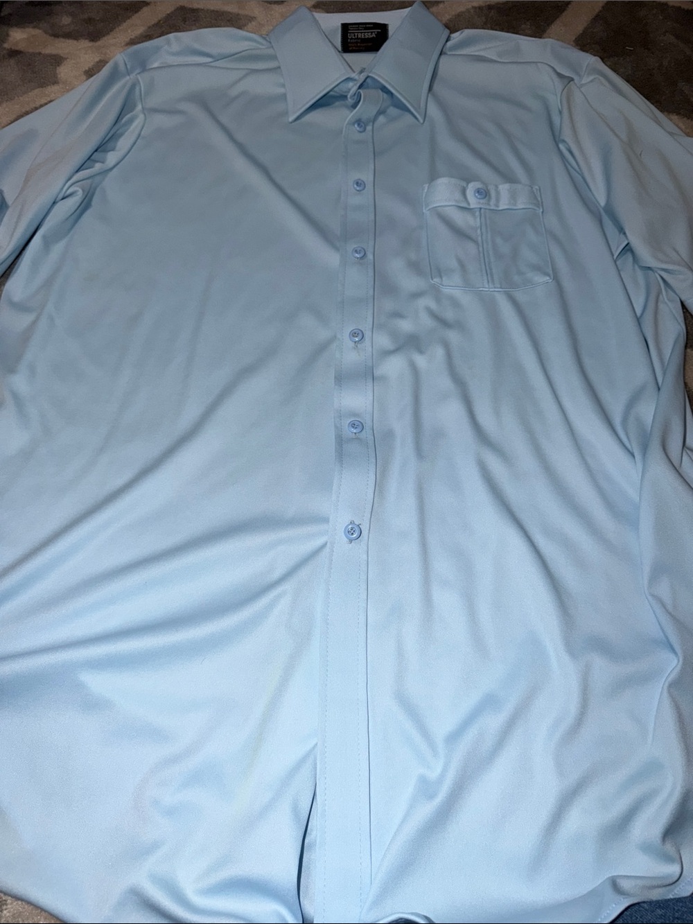 Vintage 70s JCPenney Light Blue Men's Dress Shirt XXL